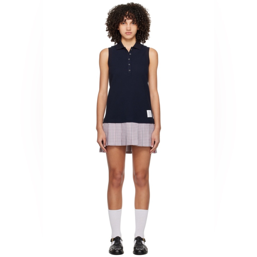 Thom Browne Navy and White Mini Dress